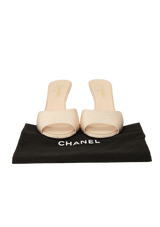 CC PEEP-TOE SATIN MULES 38