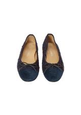 TWEED CC LOGO BALLET FLATS 37