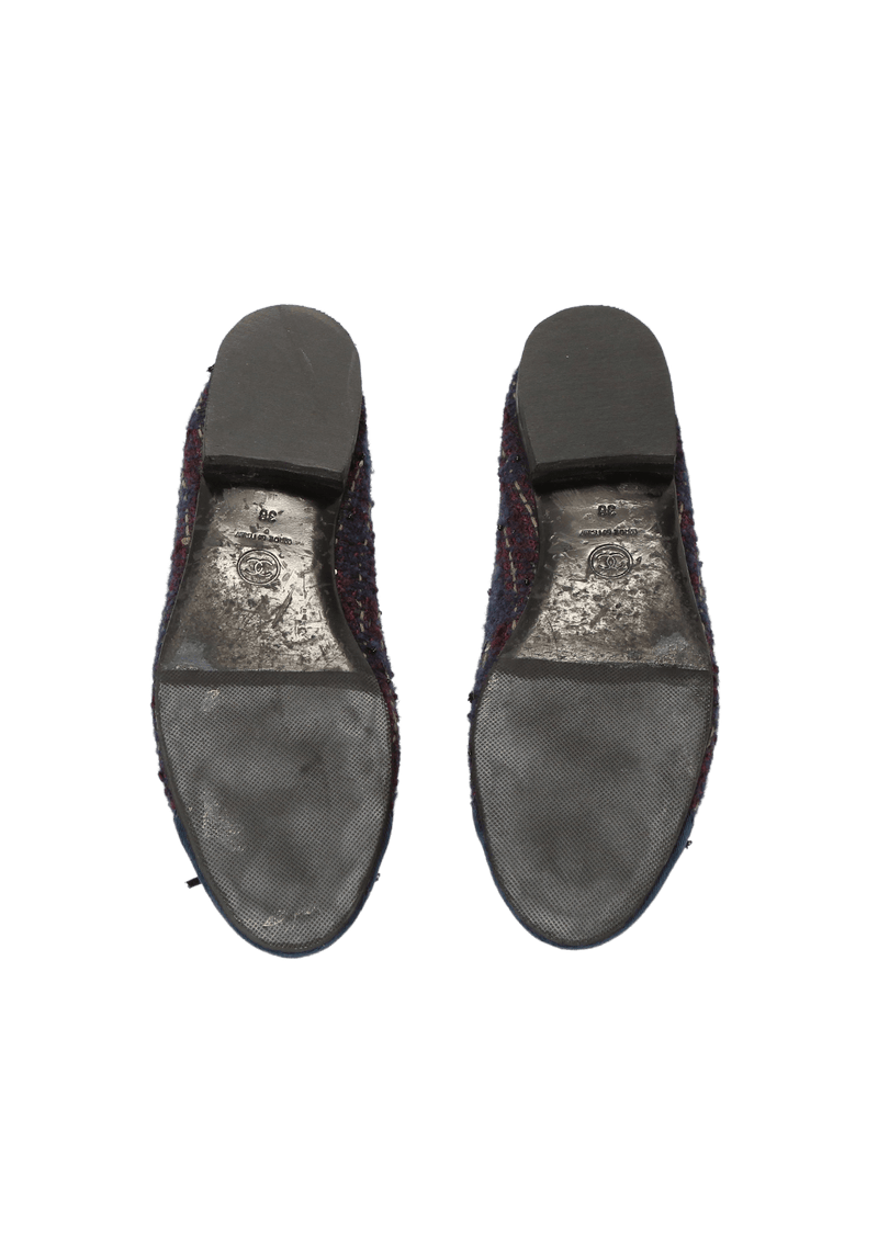 TWEED CC LOGO BALLET FLATS 37