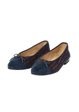 TWEED CC LOGO BALLET FLATS 37