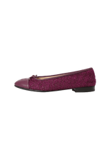TWEED CC LOGO BALLET FLATS 37.5