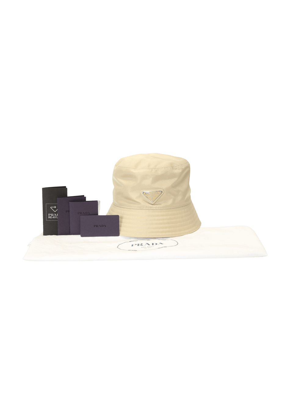 Chapéu Prada Nylon Bucket Hat P Bege Original – Gringa