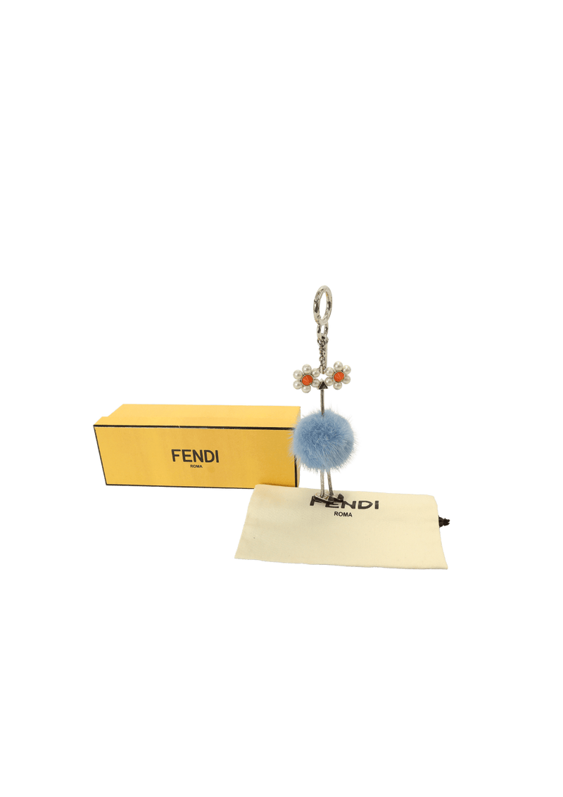 Chaveiro Fendi Pearl Chick Bag Charm Prata Original Gringa