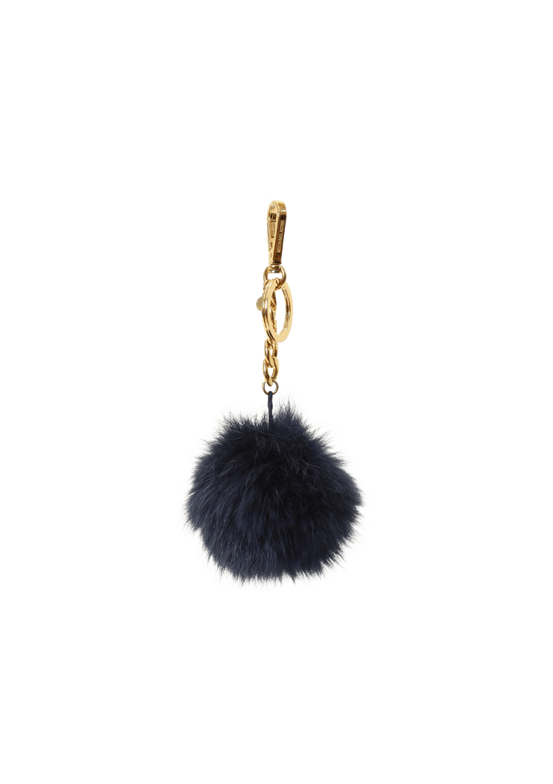 Chaveiro Michael Kors Fur Pom Pom Keychain Azul Original Gringa