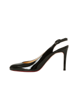 PATENT LEATHER SLINGBACK PUMPS 35.5