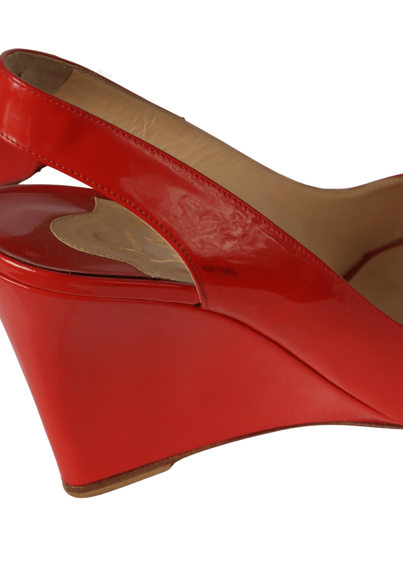 PATENT LEATHER SLINGBACK PUMPS 38