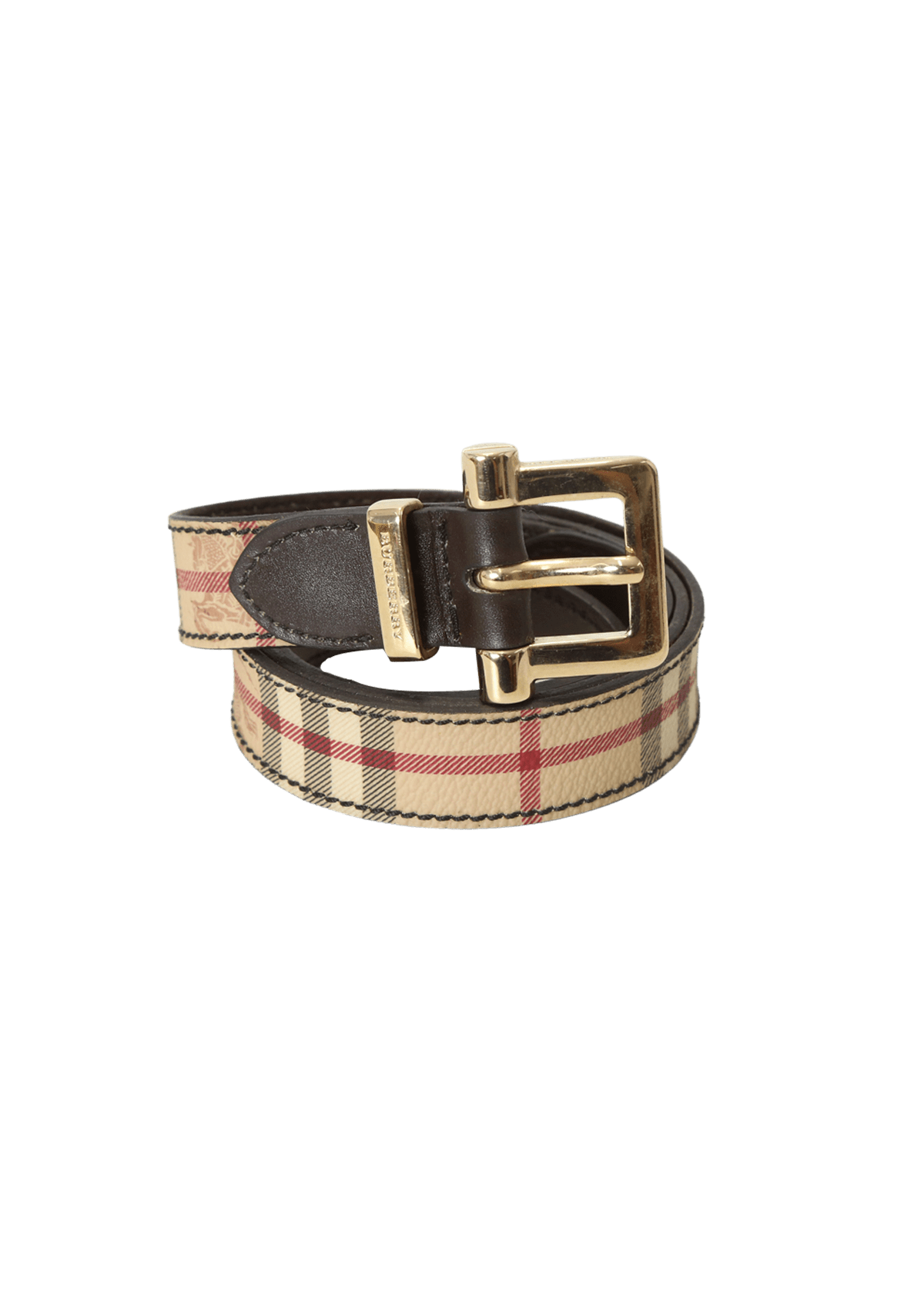 Burberry haymarket check belt best sale