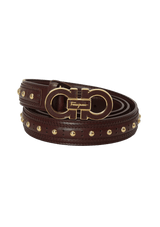 STUDDED GANCINI LOGO BELT