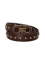 STUDDED GANCINI LOGO BELT