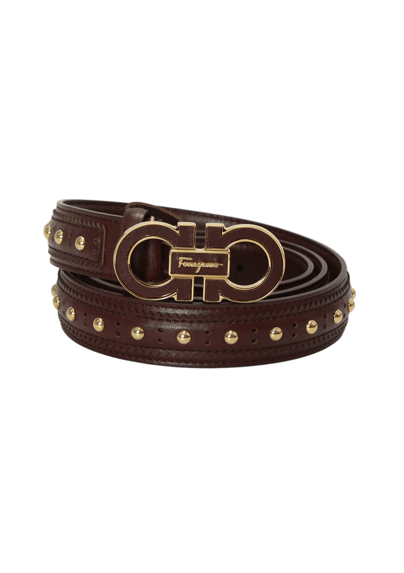 STUDDED GANCINI LOGO BELT