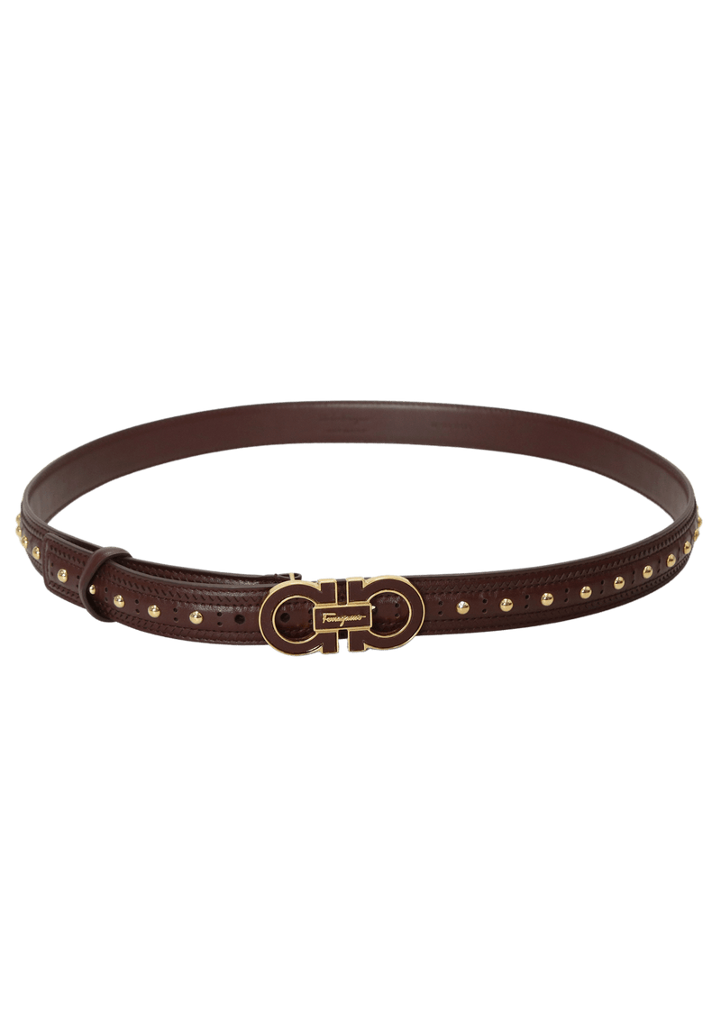 STUDDED GANCINI LOGO BELT