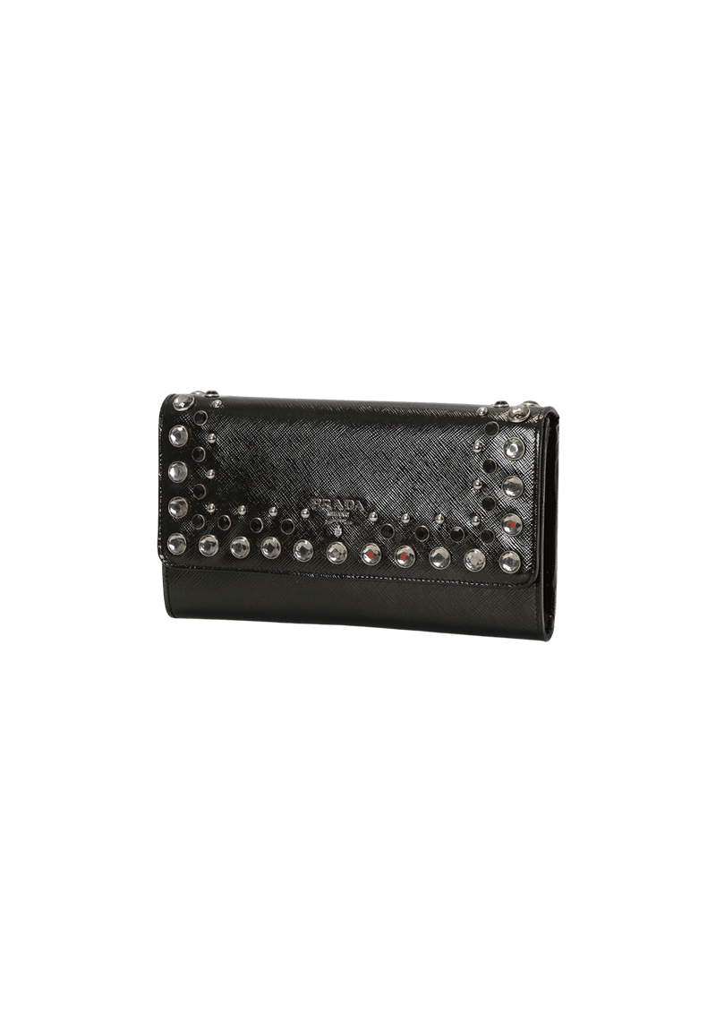 STUDDED SAFFIANO LUX WALLET