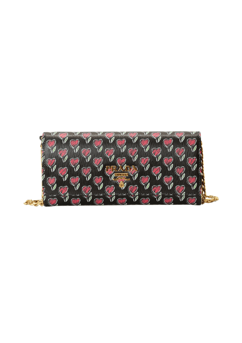 SAFFIANO PRINTED WALLET ON CHAIN