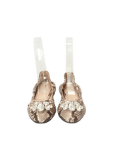 LEATHER CRYSTAL EMBELLISHMENTS BALLET FLATS 35