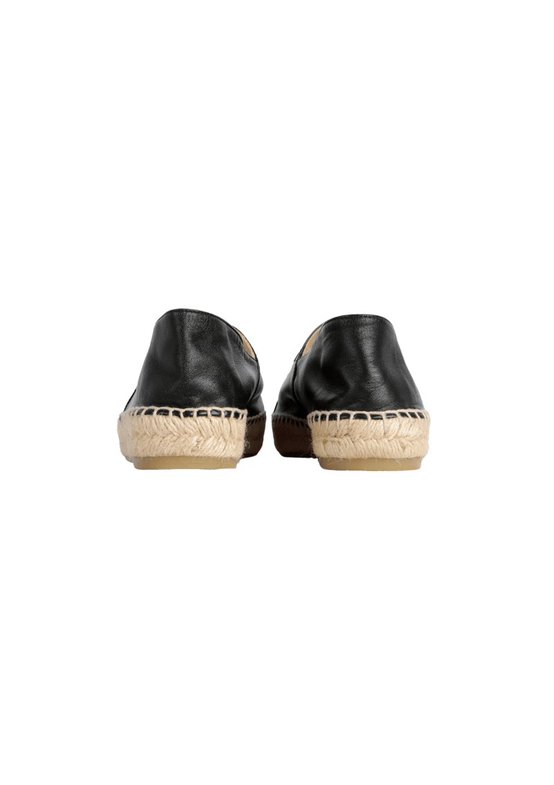 INTERLOCKING CC LOGO LEATHER ESPADRILLES 36