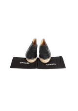 INTERLOCKING CC LOGO LEATHER ESPADRILLES 36