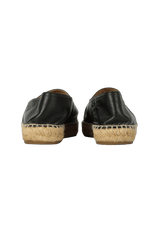 INTERLOCKING CC LOGO LEATHER ESPADRILLES 38