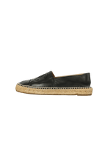 INTERLOCKING CC LOGO LEATHER ESPADRILLES 38