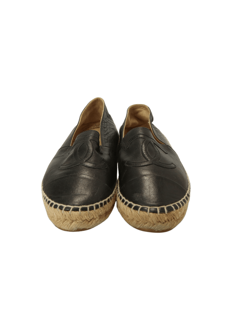 CC LOGO LEATHER ESPADRILLES 33