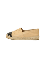 INTERLOCKING CC LOGO LEATHER ESPADRILLES 34