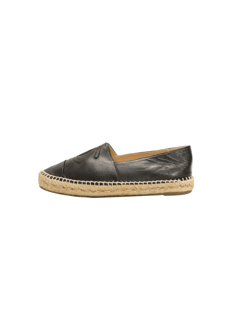 INTERLOCKING CC LOGO LEATHER ESPADRILLES 37