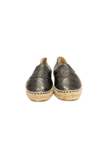 INTERLOCKING CC LOGO LEATHER ESPADRILLES 37