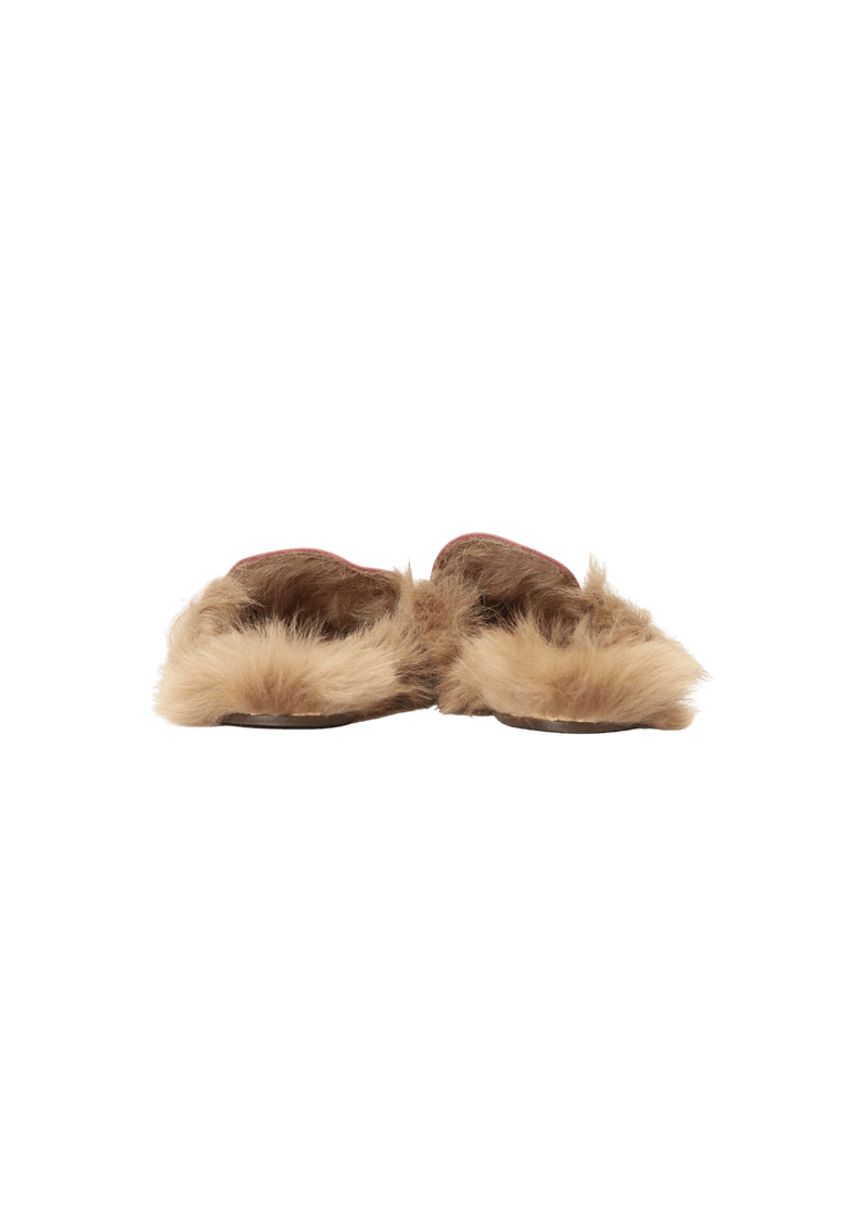 LEATHER PRINCETOWN FUR HORSEBIT MULES 36.5