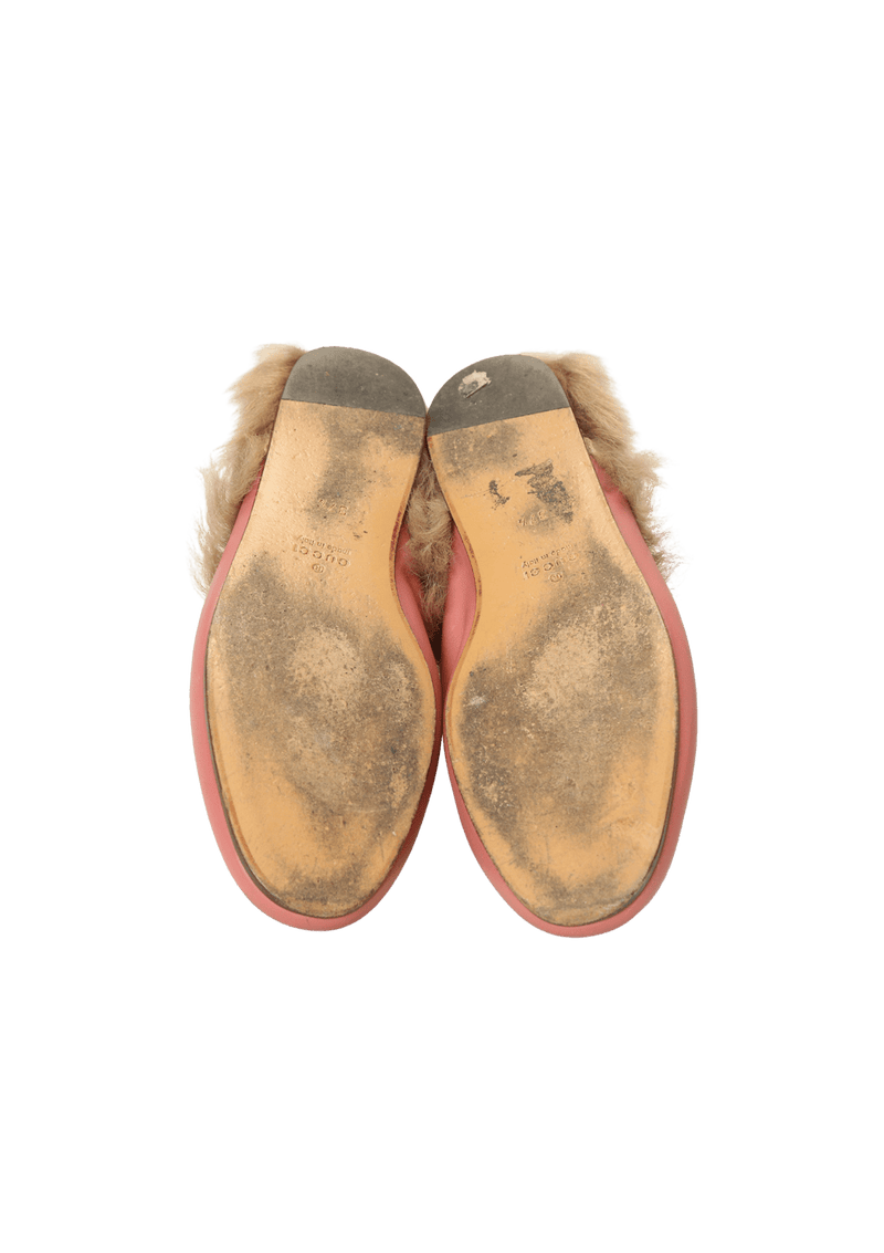 LEATHER PRINCETOWN FUR HORSEBIT MULES 36.5