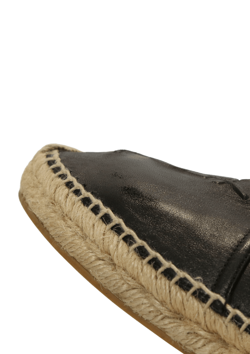 LEATHER MONOGRAM ESPADRILLES 33