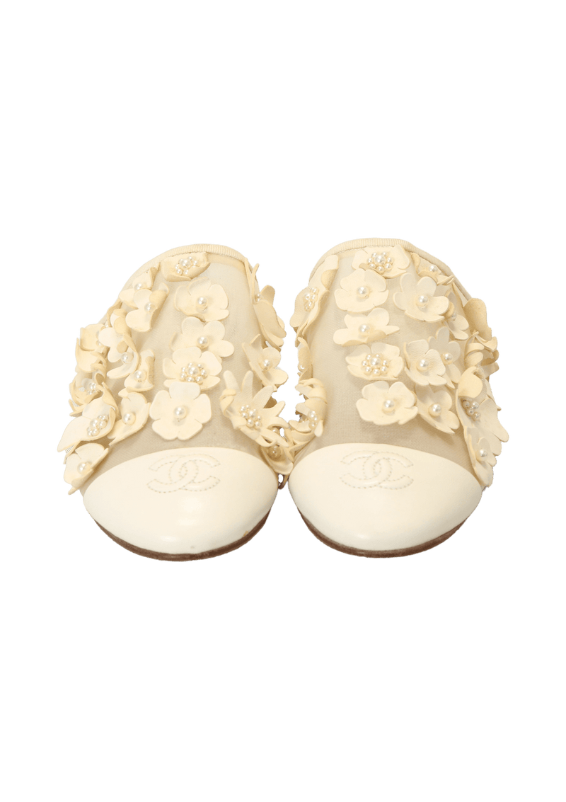 MESH FLOWER PEARL CC MULES 37