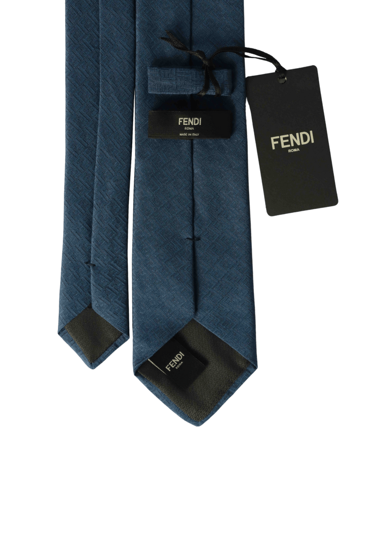 GRAVATA FENDI WOVEN MONOGRAM SILK TIE AZUL ORIGINAL Gringa