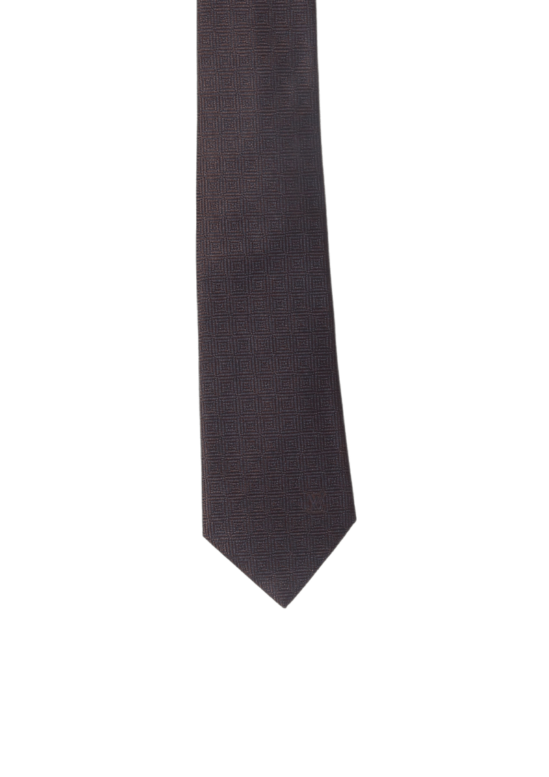 SPIRAL PRINTED SILK TIE