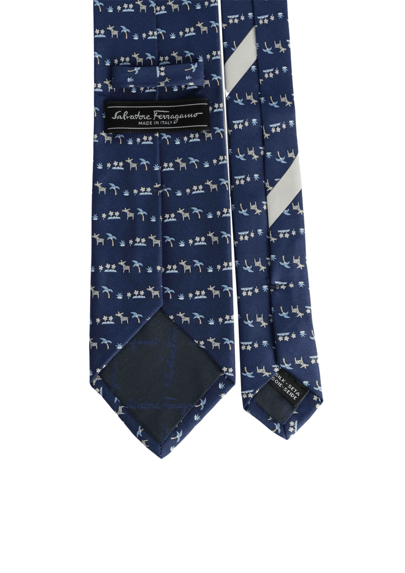 BEACH PRINTED SILK TIE