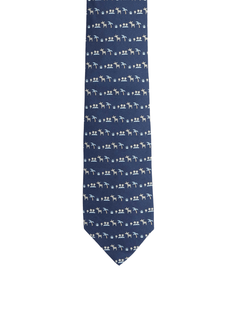 BEACH PRINTED SILK TIE