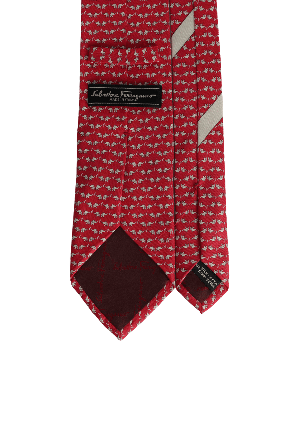 GRAVATA SALVATORE FERRAGAMO ELEPHANT TWIN SILK TIE VERMELHO