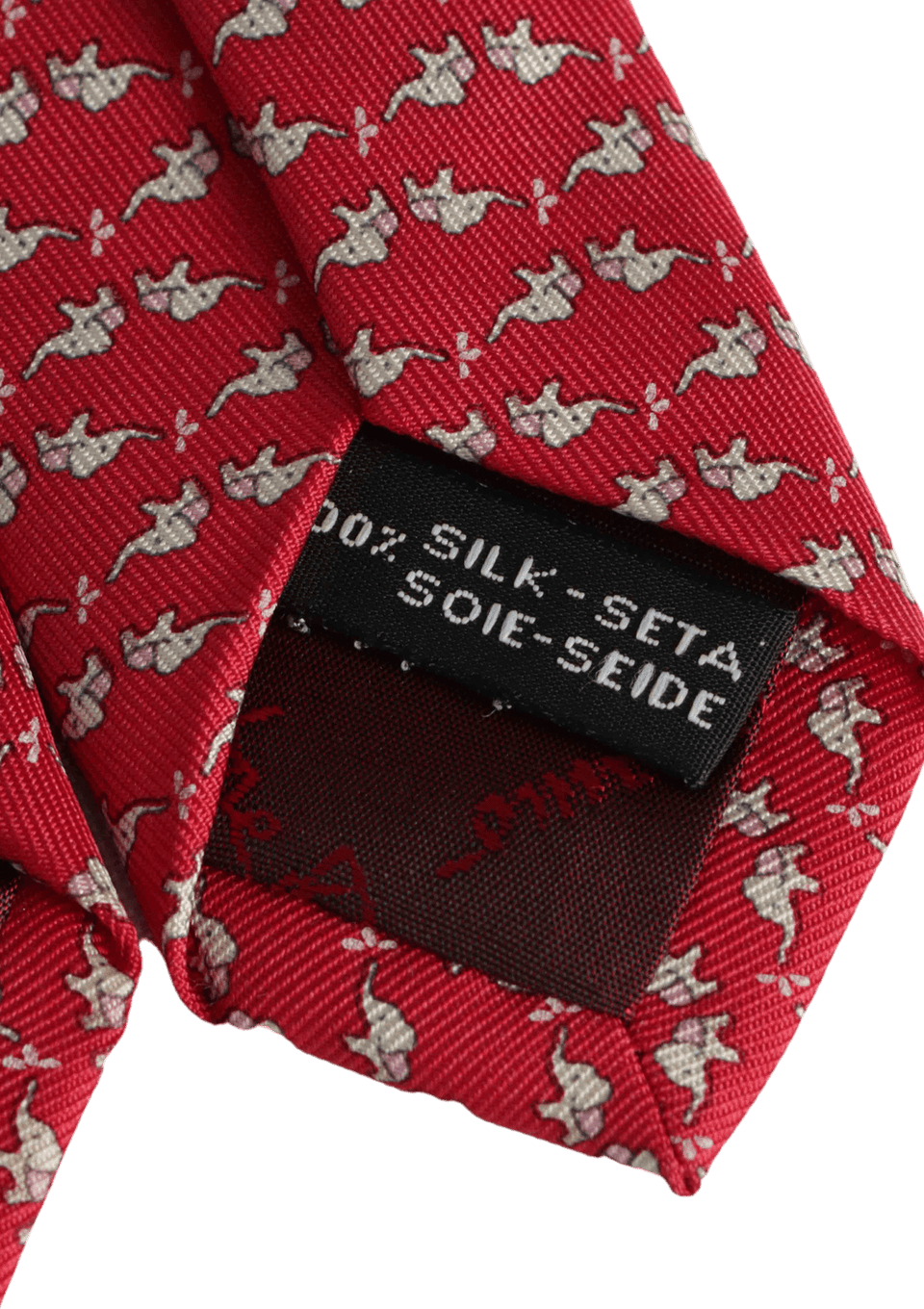 GRAVATA SALVATORE FERRAGAMO ELEPHANT TWIN SILK TIE VERMELHO