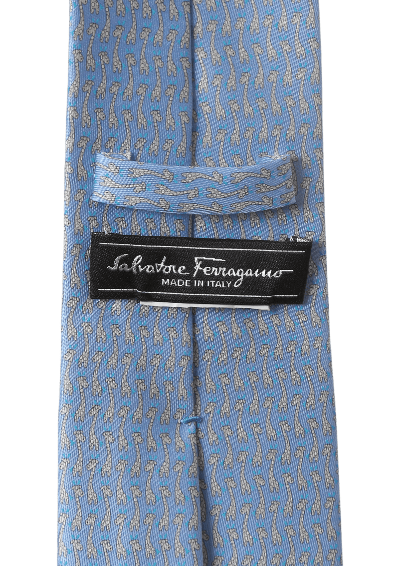 GIRAFFE PRINTED SILK TIE