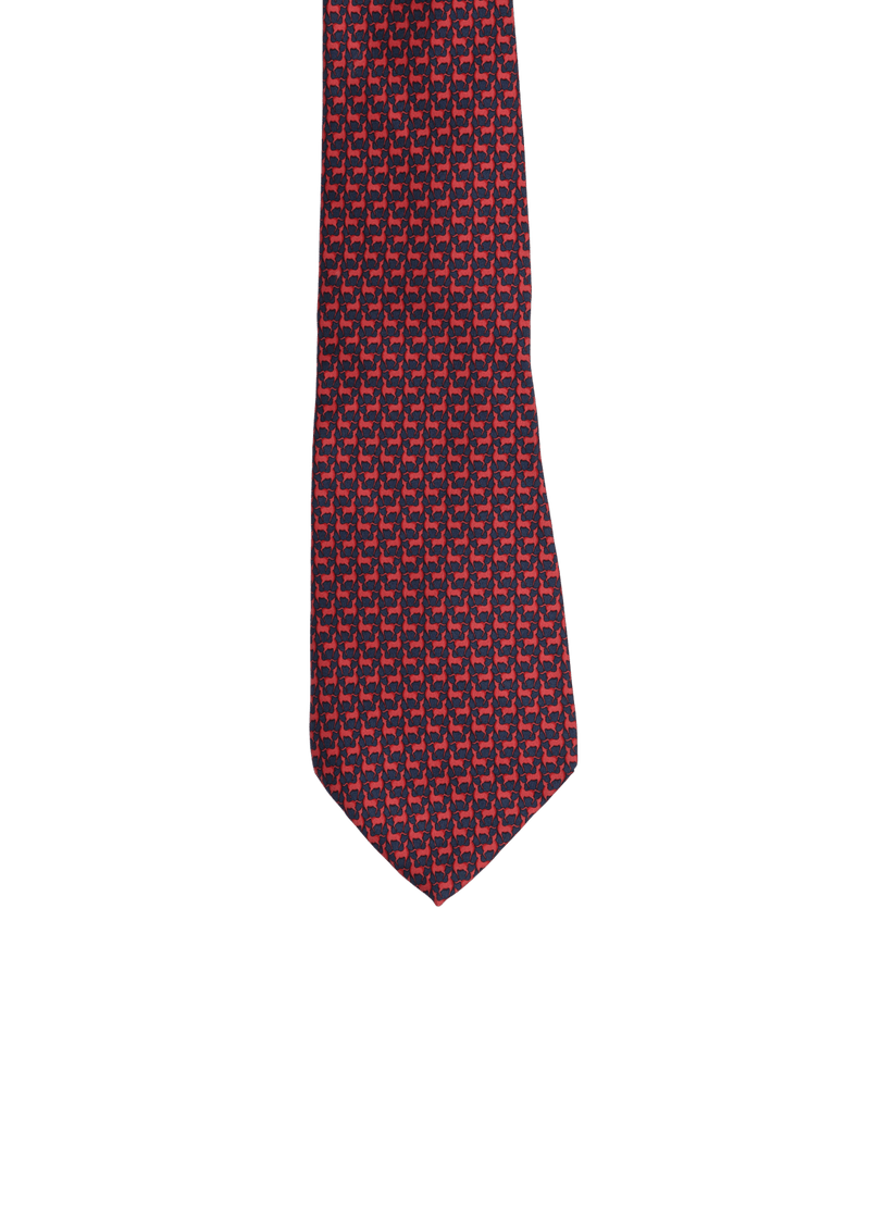 HORSES PRINTED SILK TIE