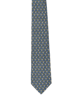 PALM TREE PRINTED SILK TIE