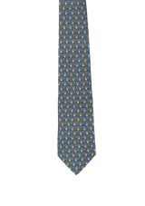 PALM TREE PRINTED SILK TIE