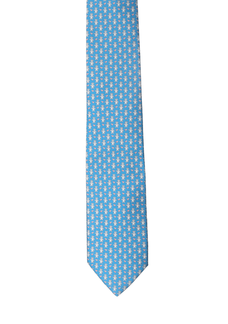 TEDDY BEAR PRINTED SILK TIE