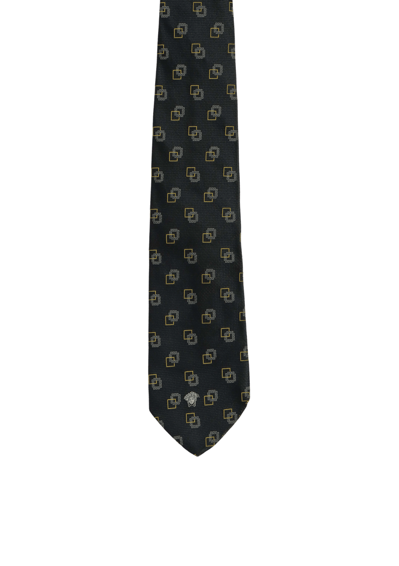 SQUARE PATTERN SILK TIE