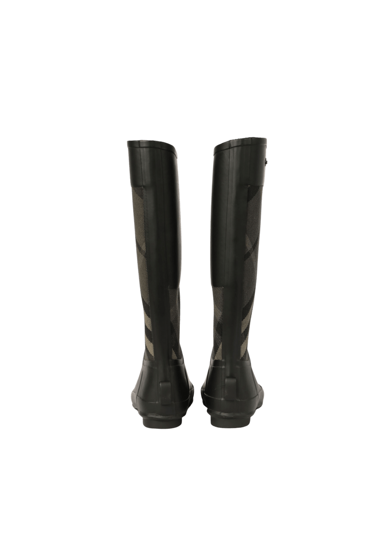 Clemence check online canvas rain boots