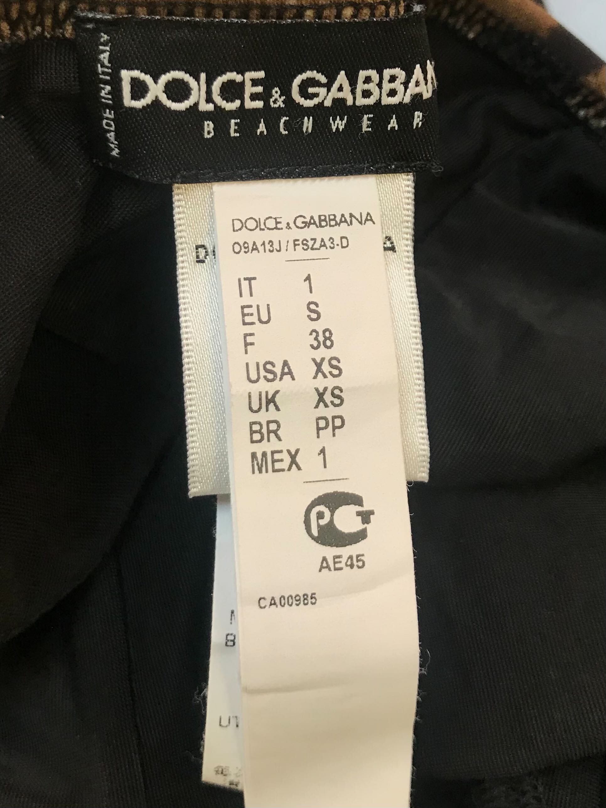 Maiô Dolce & Gabbana Leopard Swimwear PP Marrom Original – Gringa