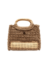 BOLSA TOTE EM CROCHÊ DE SISAL E ALÇA DE RATTAN