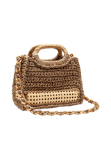 BOLSA TOTE EM CROCHÊ DE SISAL E ALÇA DE RATTAN