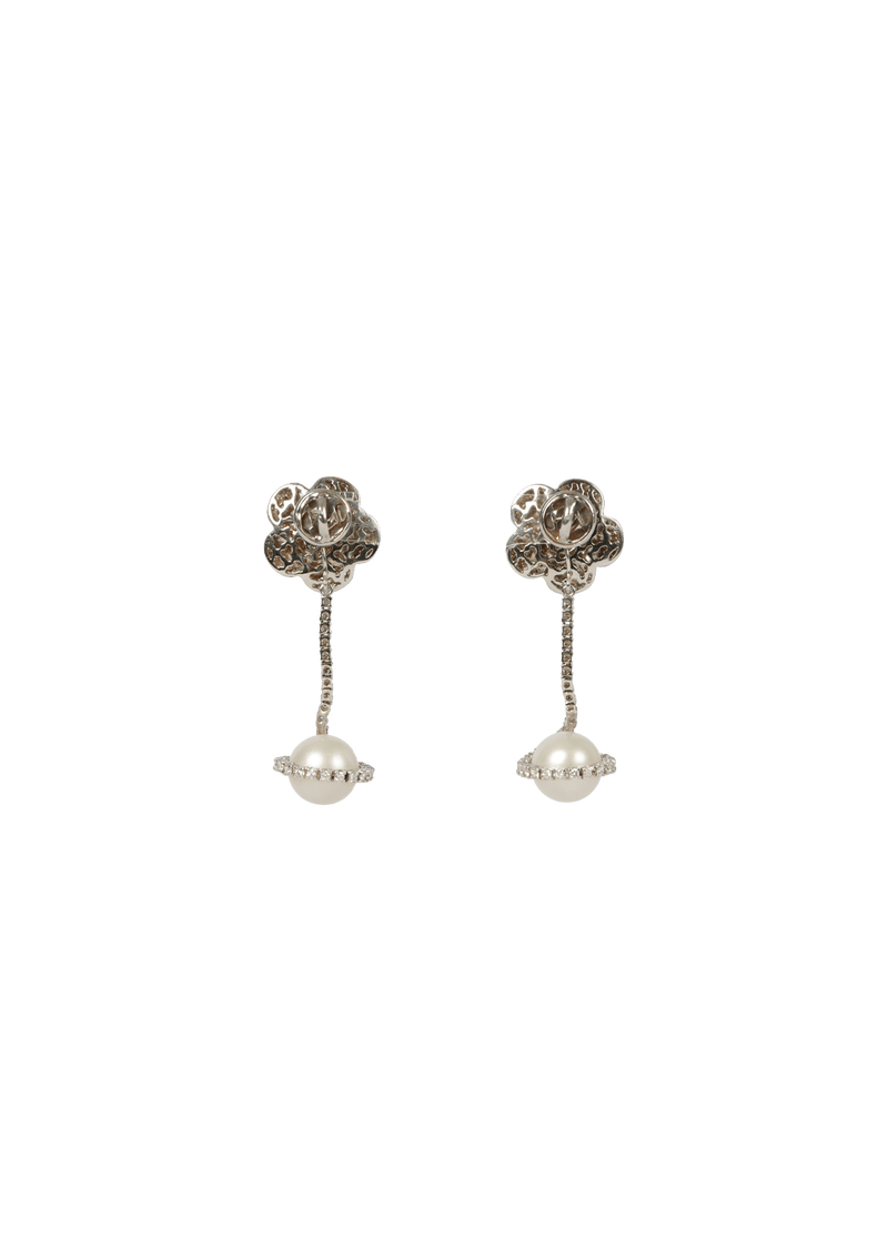 FLOWER PEARL PENDANT 18K EARRINGS