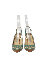 LEATHER SLINGBACK PUMPS 36