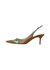 LEATHER SLINGBACK PUMPS 36