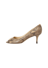 SNAKESKIN PEEP TOE 38